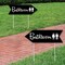 Big Dot of Happiness Black Wedding Bathroom Signs - Wedding Sign Arrow - Double Sided Directional Yard Signs - Set of 2 Bathroom Signs